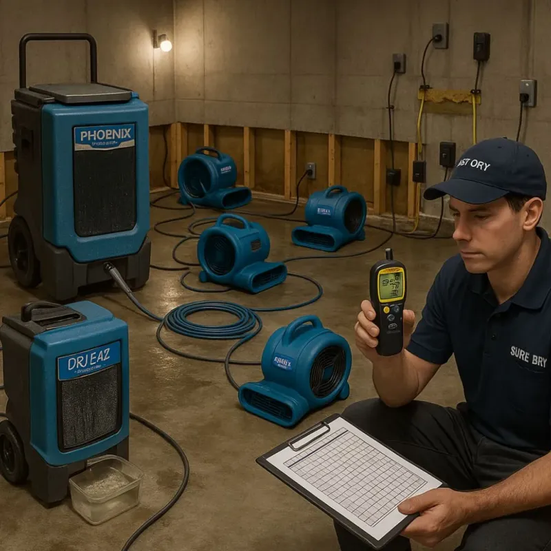 Structural Drying and Dehumidification process in Hamburg, AR
